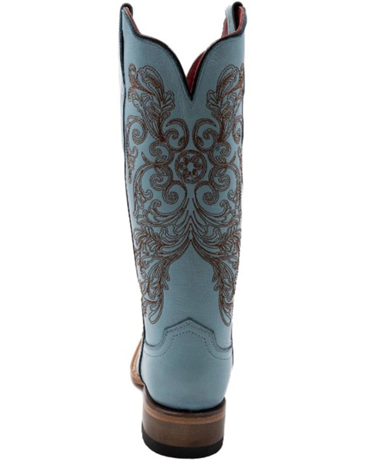 Image #5 - Ferrini Women's Ella Cross Western Boots - Broad Square Toe, Aqua, hi-res