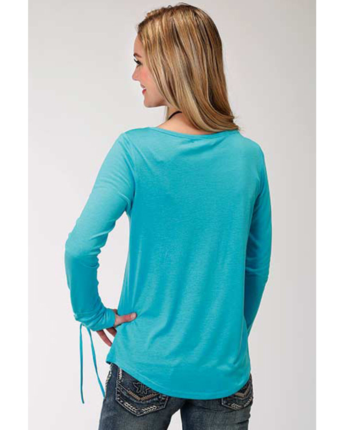 Image #2 - Roper Women's Eagle Graphic Long Sleeve Top, , hi-res