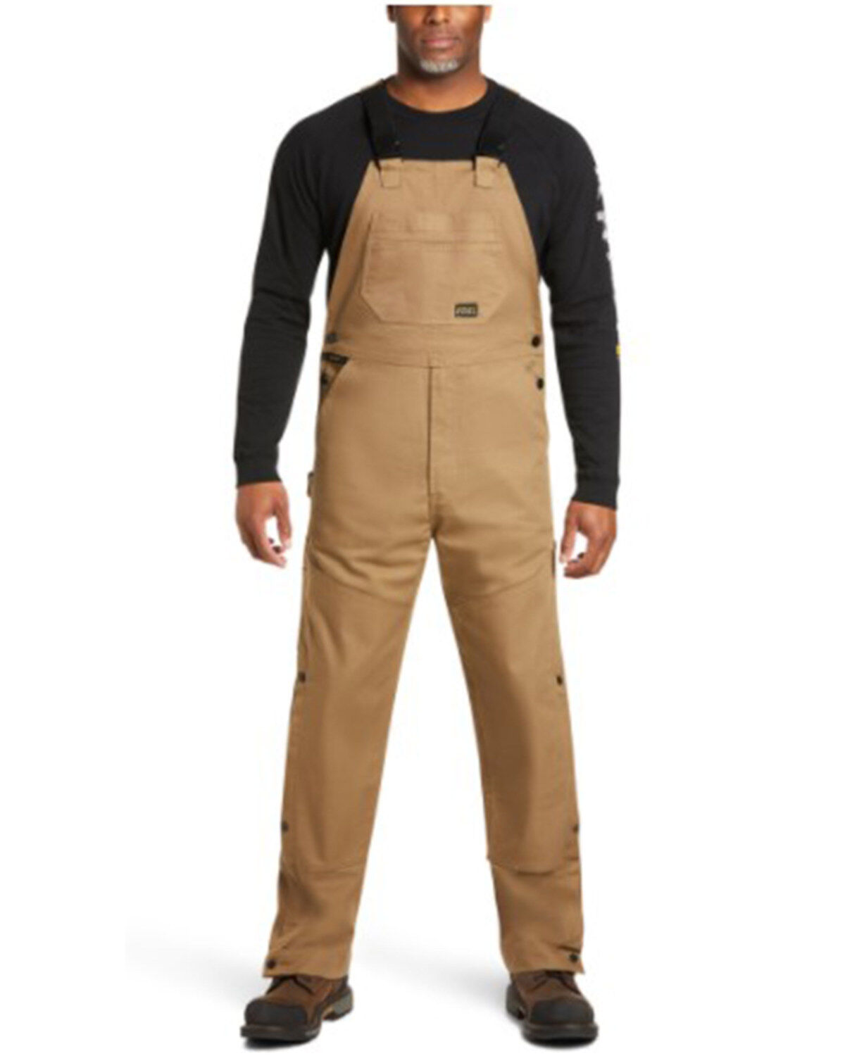 Image #1 - Ariat Men's Field Rebar Duracanvas Unlined Bib Work Overalls, Beige/khaki, hi-res