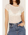 Free People Women's Keep It Simple Lace Short Sleeve Top, Ivory, hi-res