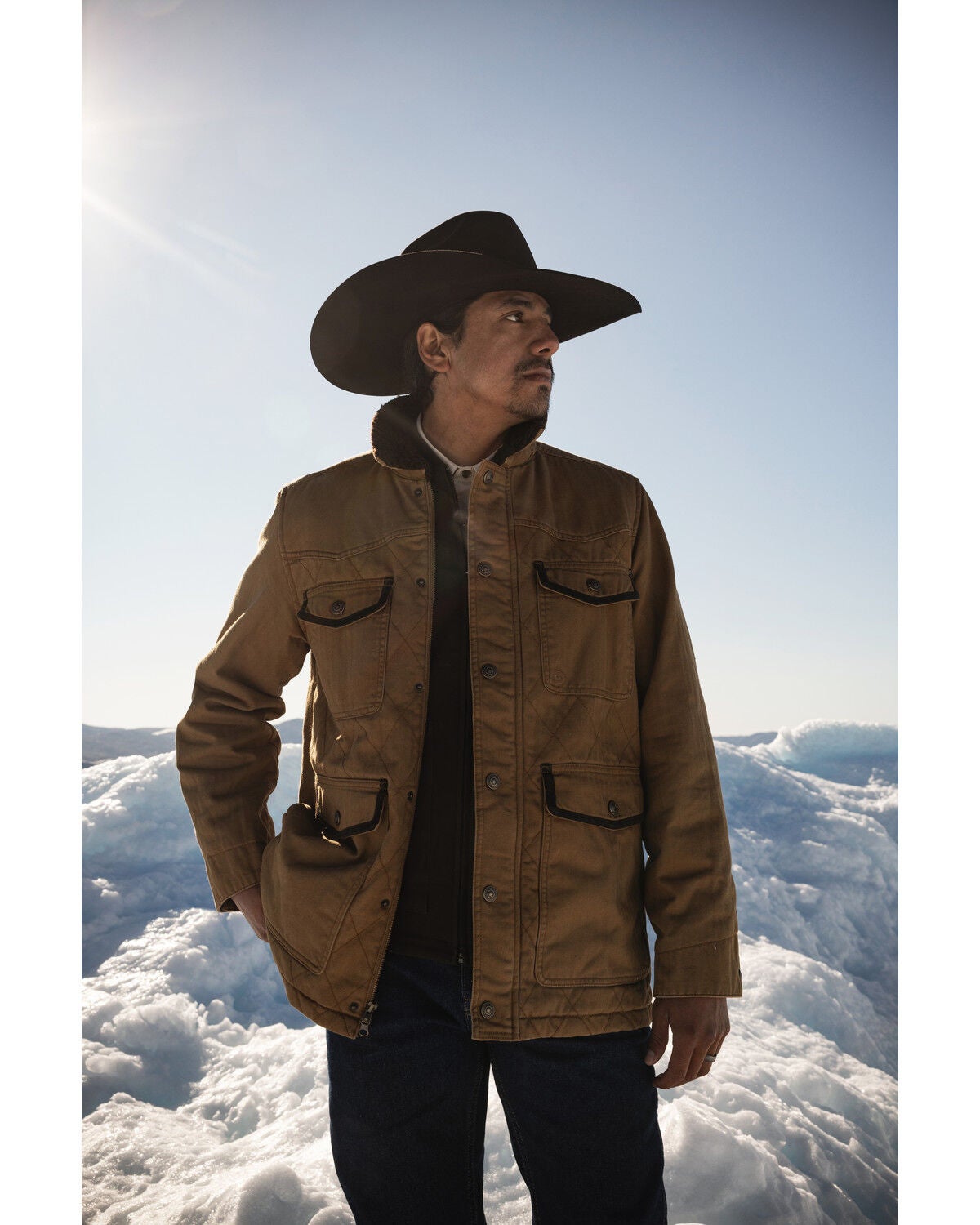 Blue Ranchwear Men's Ogden Flannel Lined Quilted Jacket, Camel, hi-res