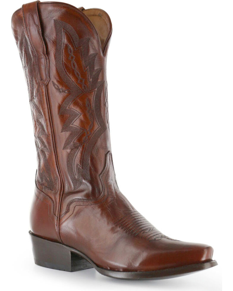 El Dorado Men's Square Toe Vanquished Calf Western Boots, Tan, hi-res