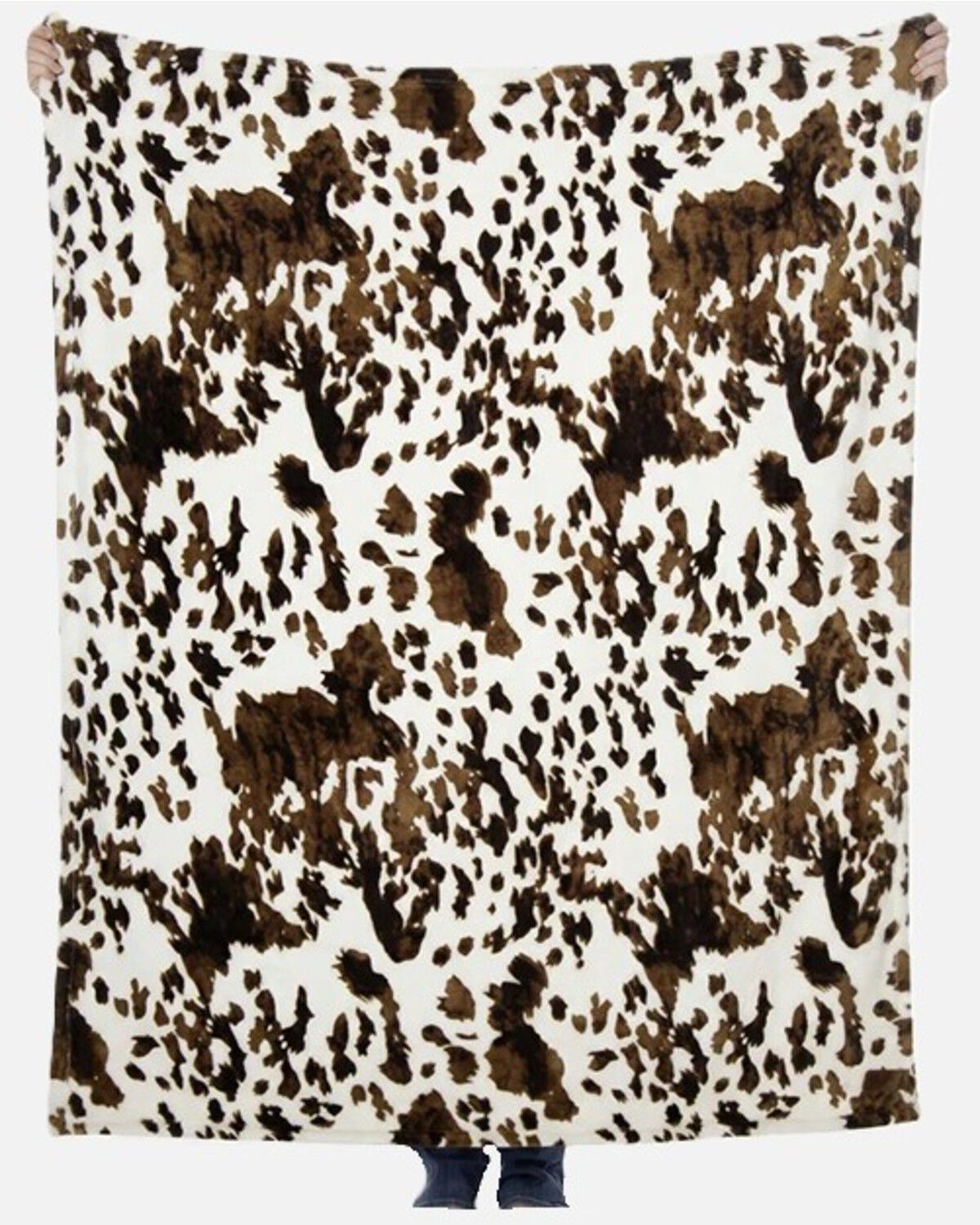 Image #2 - Carstens Home Wrangler Cow Print Travel Blanket, Cow Print, hi-res