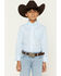Image #1 - Wrangler Boys' Geo Print Long Sleeve Button-Down Western Shirt, Blue, hi-res