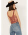Image #4 - Beyond The Radar Women's Velvet Floral Corset Tank, Rust Copper, hi-res