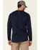 Image #4 - Hawx Men's Navy Original Logo Crew Long Sleeve Work T-Shirt, , hi-res