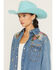 Image #2 - Wrangler X Lainey Wilson Women's Floral Embroidered Long Sleeve Snap Denim Shirt, Blue, hi-res