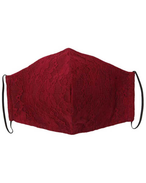 Collective Story Women's Lace Face Mask, Burgundy, hi-res