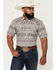 Image #1 - Gibson Trading Co Men's Static Flow Floral Print Short Sleeve Snap Western Shirt, Grey, hi-res