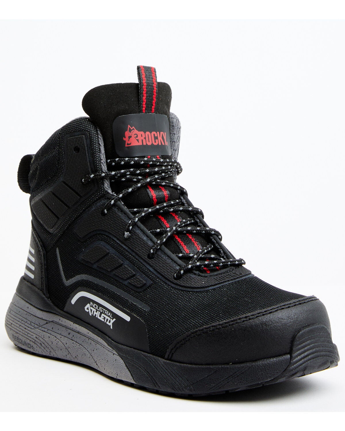 Rocky Men's Industrial Athletix Hi-Top 6" Work Shoe - Composite Toe, Black, hi-res