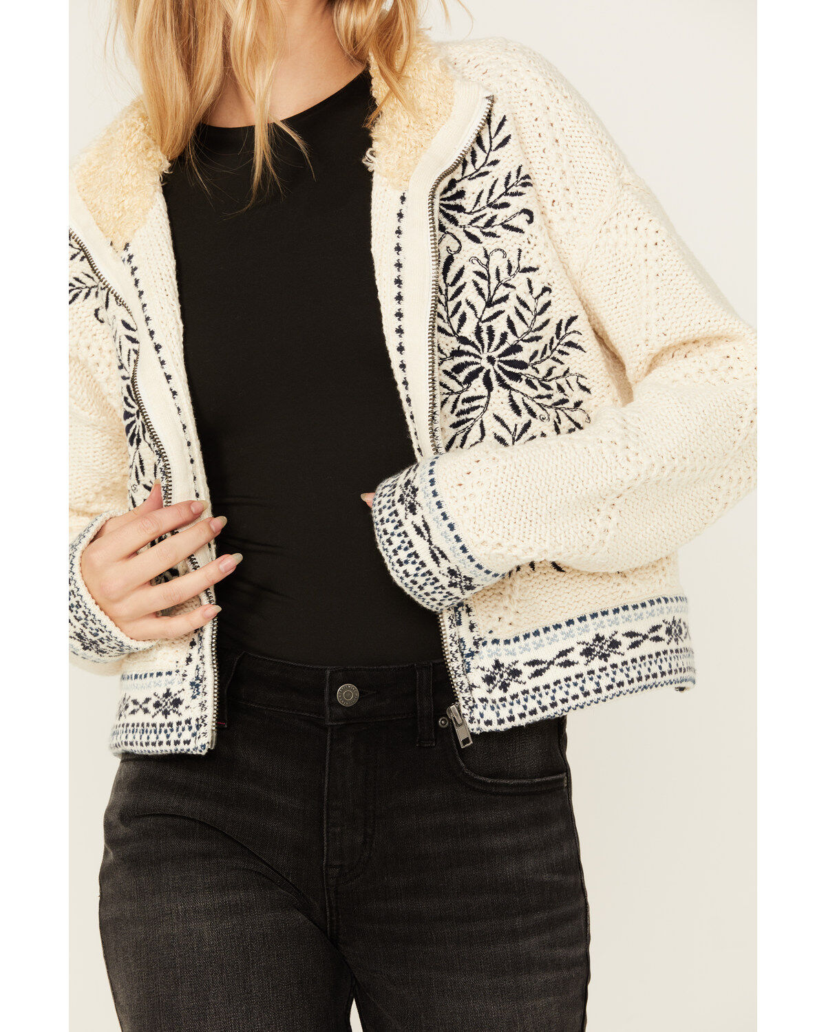Image #3 - Free People Women's Floral Print True Cardigan, Cream, hi-res
