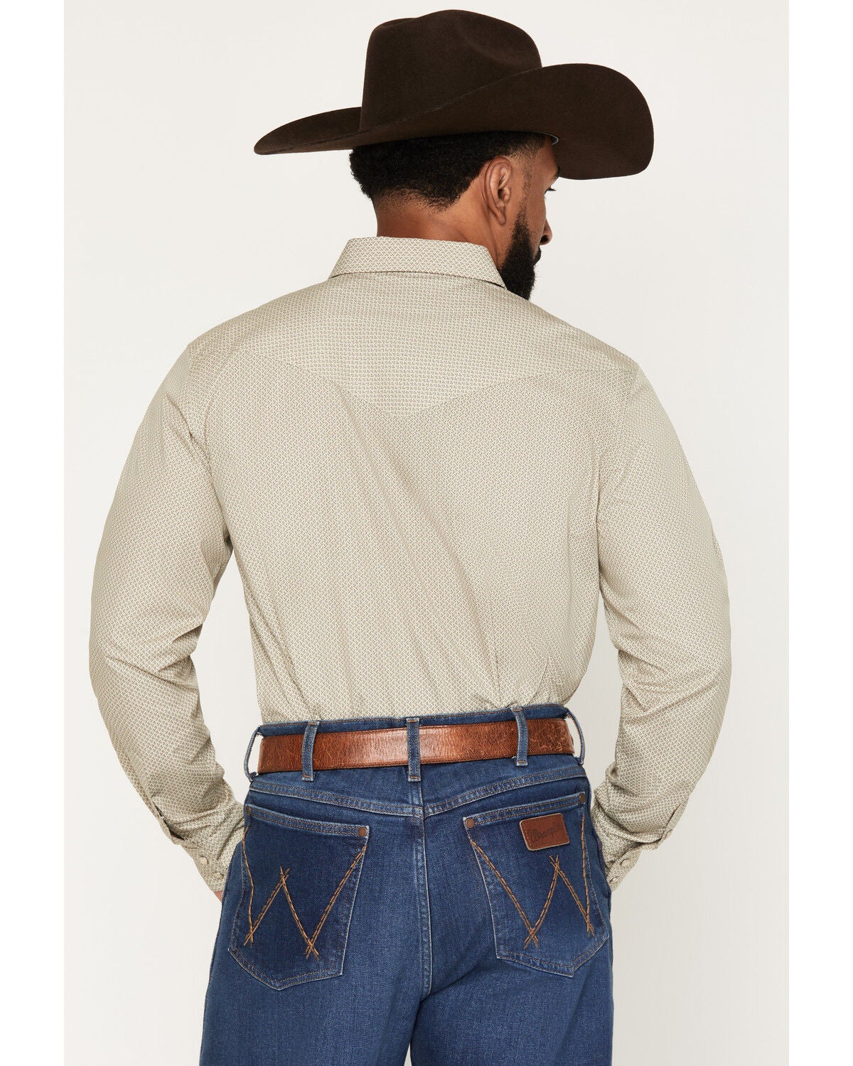 Image #4 - Gibson Trading Co Men's Mister Furley Geo Print Long Sleeve Snap Western Shirt - Tall, Cream, hi-res