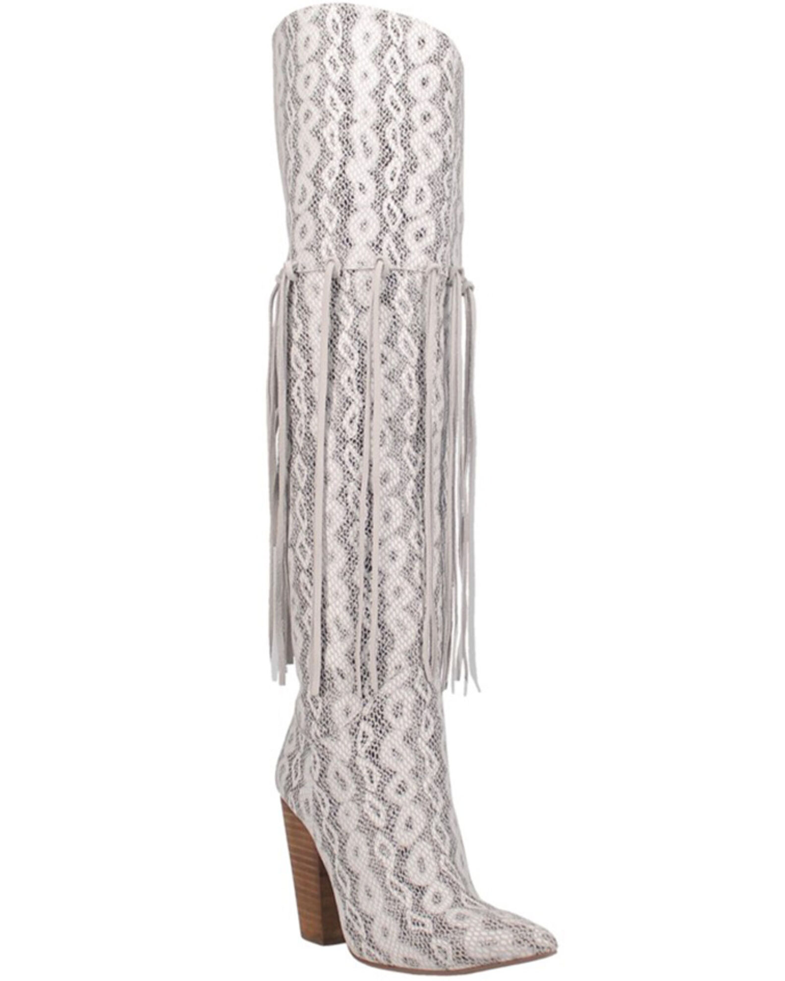 Product Name Dingo Women s Kitty Kat Snake Print Fringe Tall Western Boot Round Toe