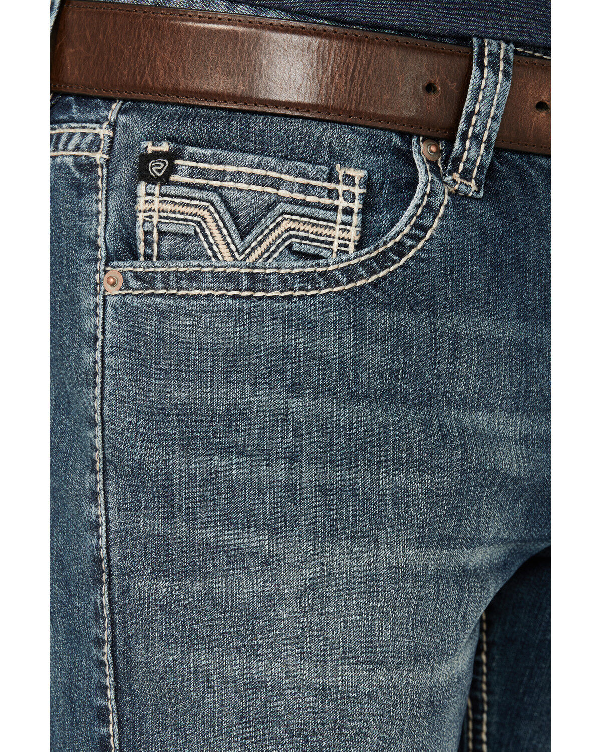 Product Name:  Rock & Roll Denim Men's Pistol Dark Vintage Wash Straight Stretch Denim Jeans