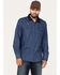 Brixton Men's Bowery Reserve Long Sleeve Snap Shirt, Indigo, hi-res