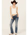 Image #3 - Grace In LA Women's Medium Wash Faux Flap Pocket Mid Rise Bootcut Stretch Denim Jeans, Medium Wash, hi-res
