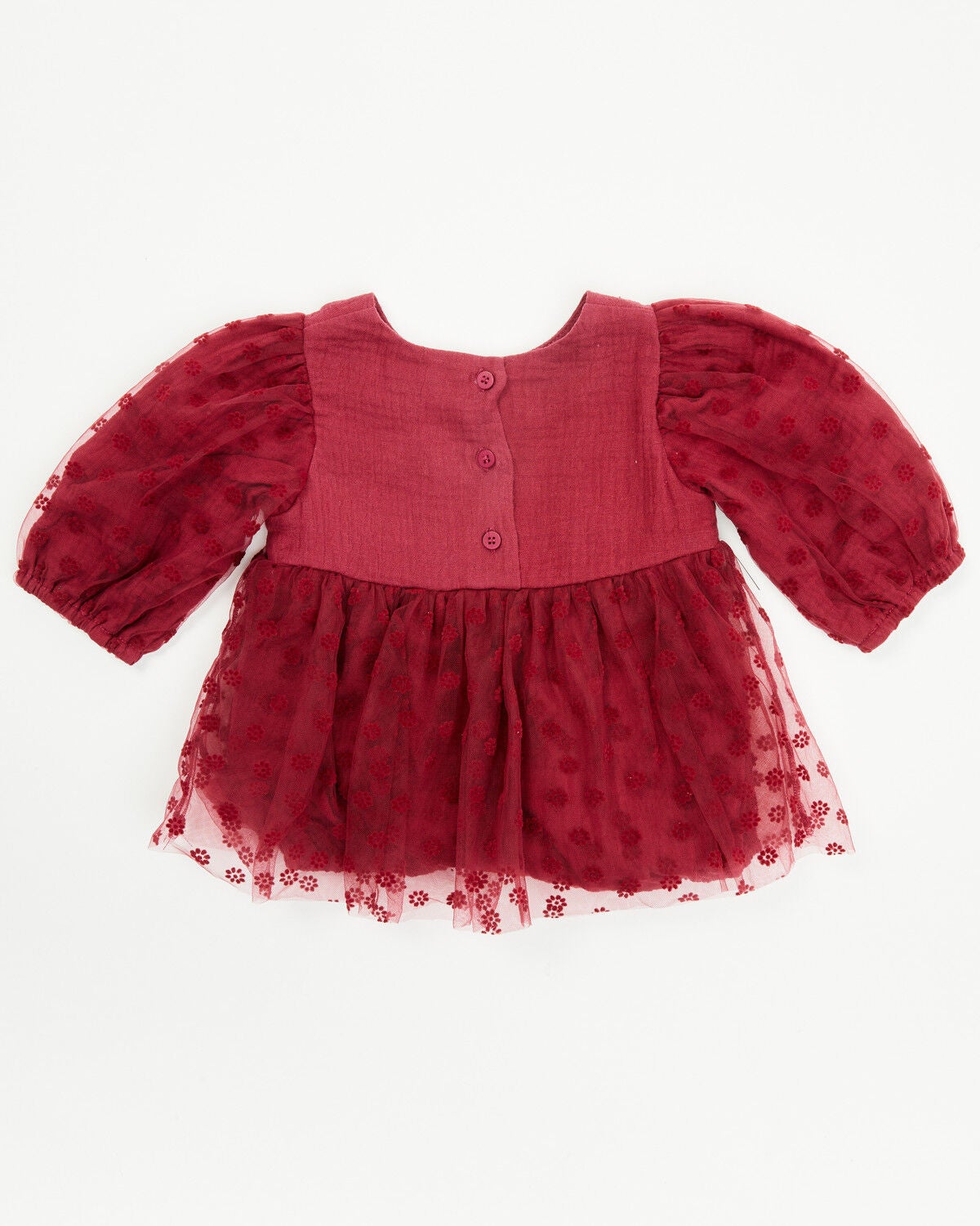 Yura Infant Girls' Tutu Long Sleeve Onesie, Burgundy, hi-res