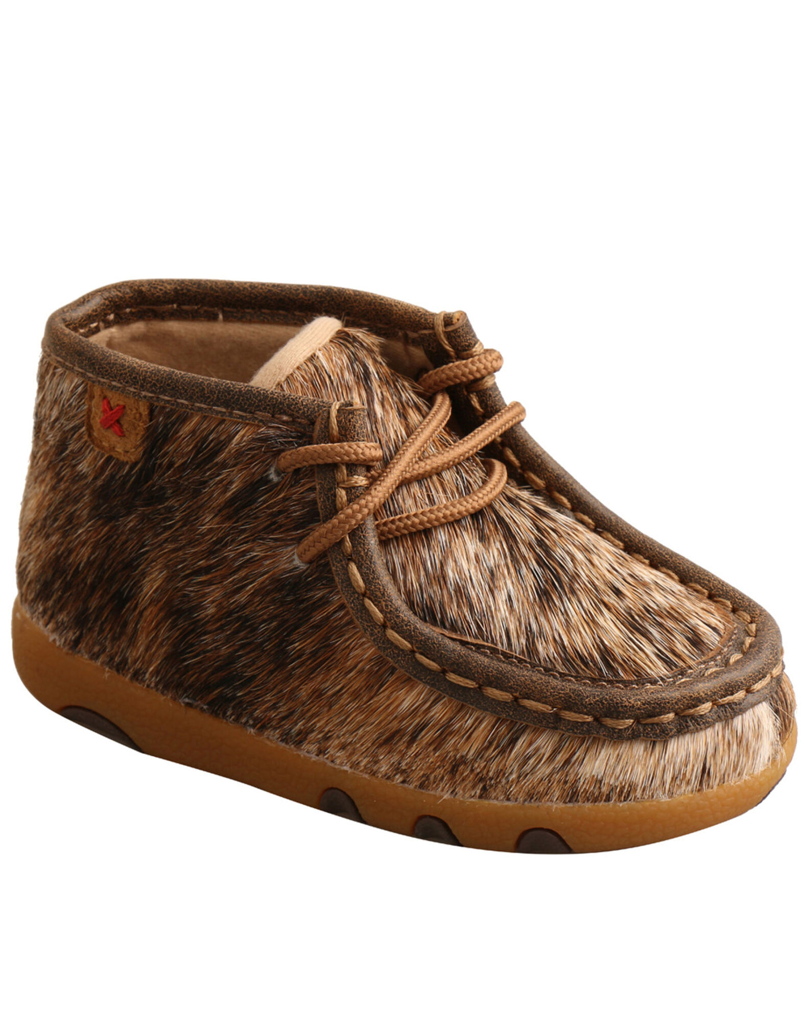 Image #1 - Twisted X Infant Girls' Brindle Chukka Driving Mocs, Black/white, hi-res