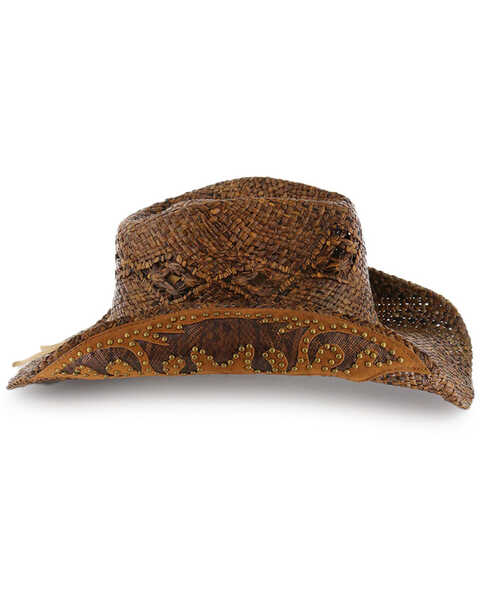 Image #5 - Shyanne® Women's Embellished Brim Straw Hat, Brown, hi-res