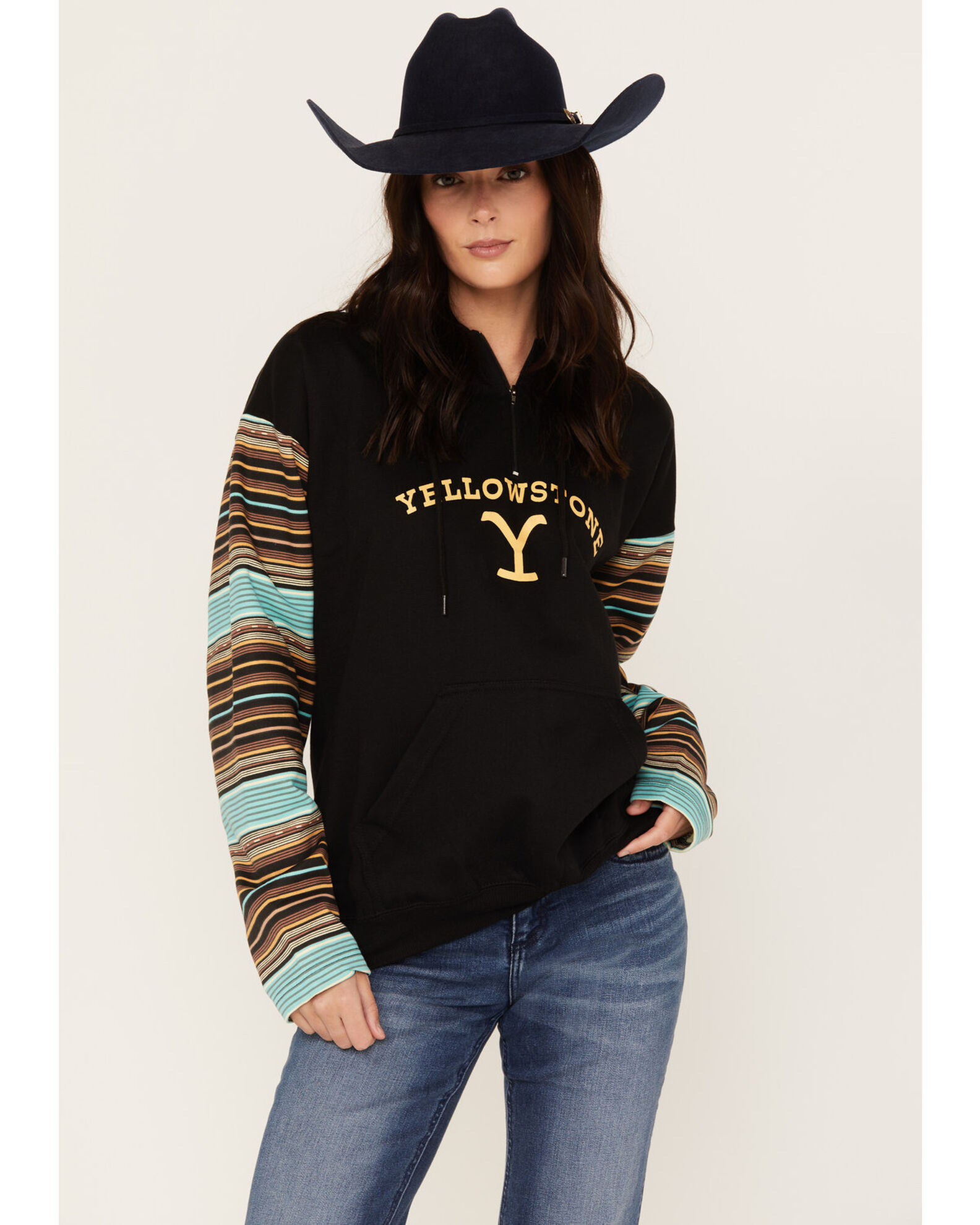 Changes Women s Serape Striped Yellowstone Hoodie