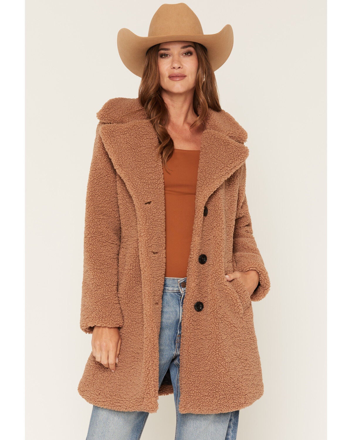 Image #1 - Becca Women's Sherpa Button Up Coat, Oatmeal, hi-res