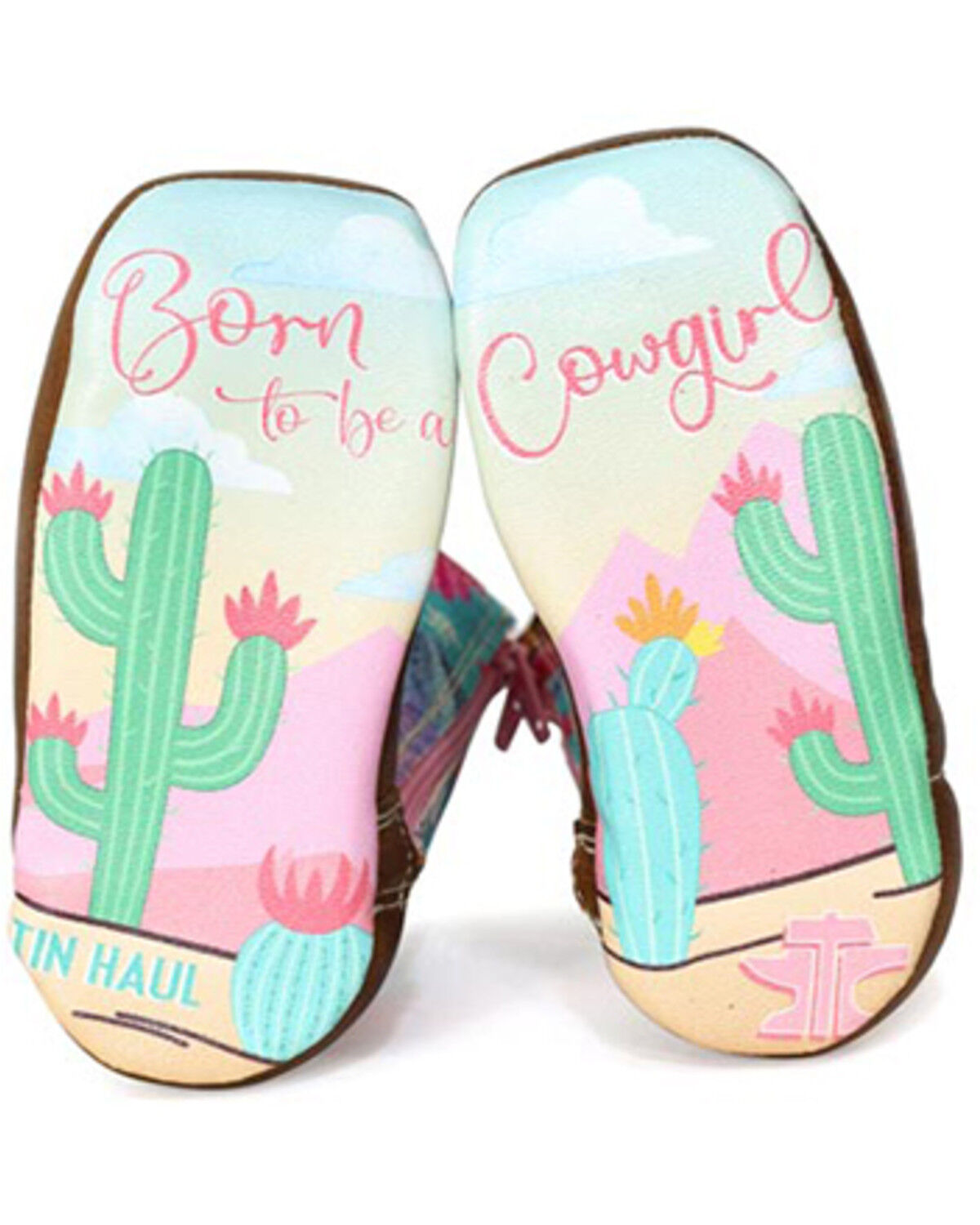 Image #2 - Tin Haul Infant Girls' Happy Flower Western Boots - Broad Square Toe, Brown, hi-res