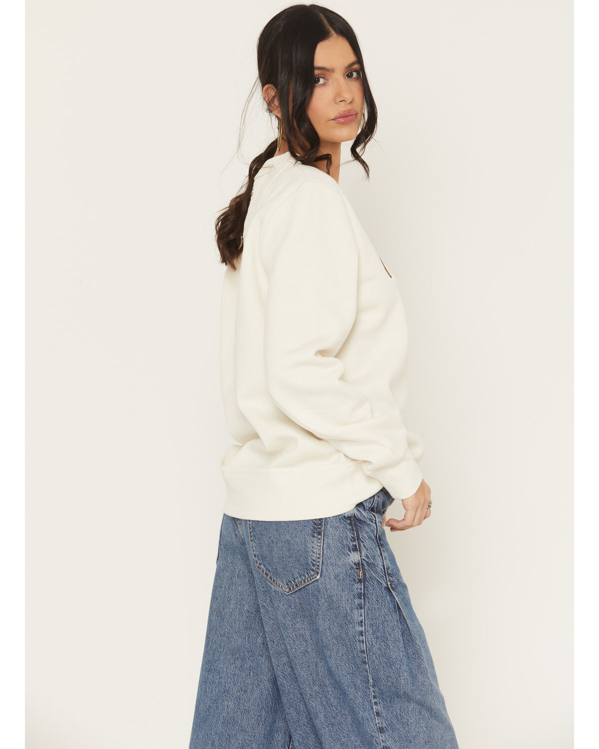 Image #2 - Hooey Women's Punchy Embroidered Crewneck Sweatshirt, Cream, hi-res