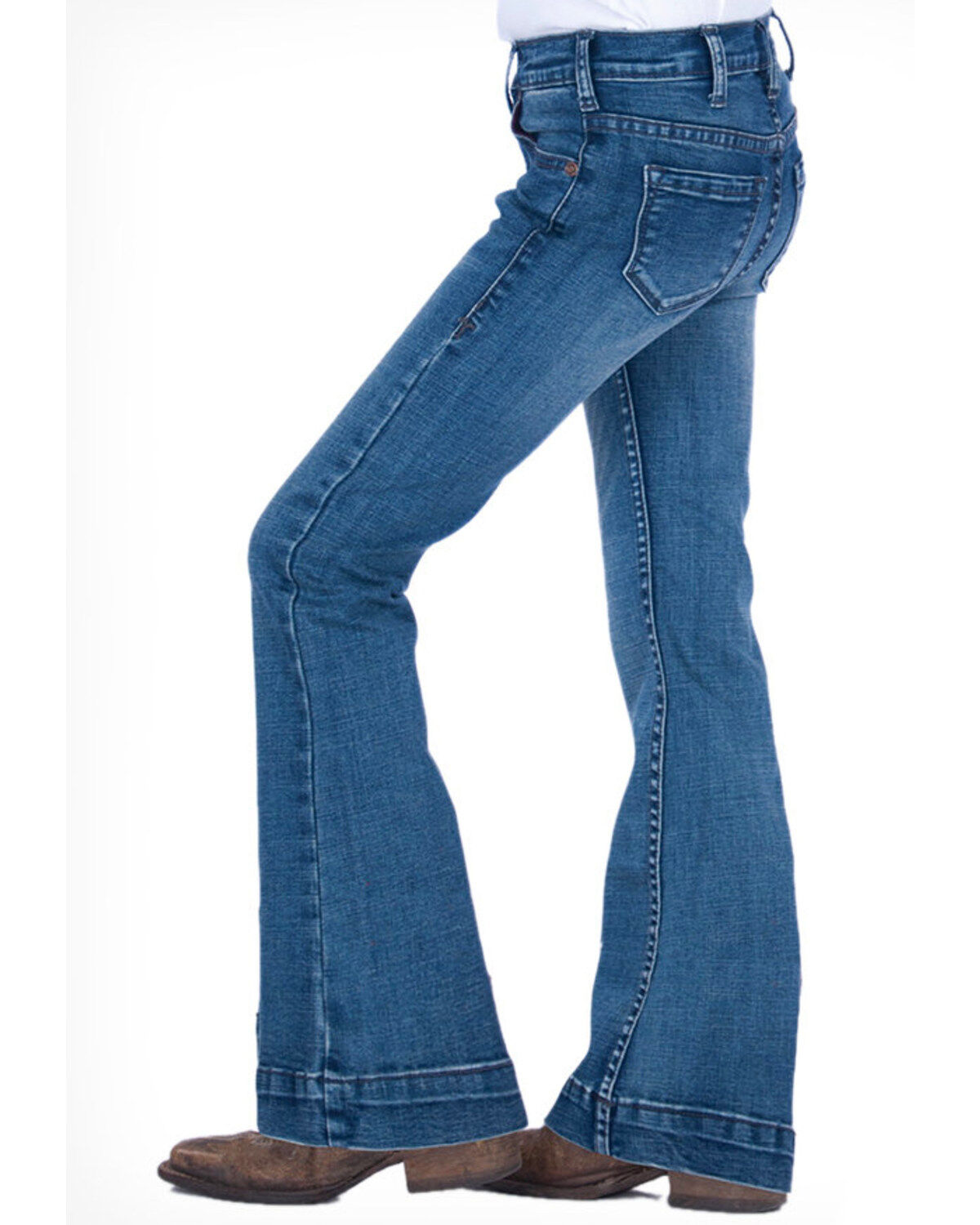 Image #3 - Cowgirl Tuff Girls' Medium Trouser Jeans, Blue, hi-res