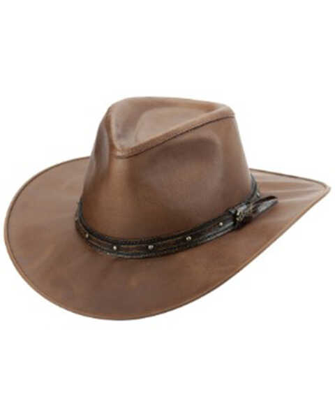 Image #1 - Bullhide Men's Wayfarer Leather Western Fashion Hat, Brown, hi-res