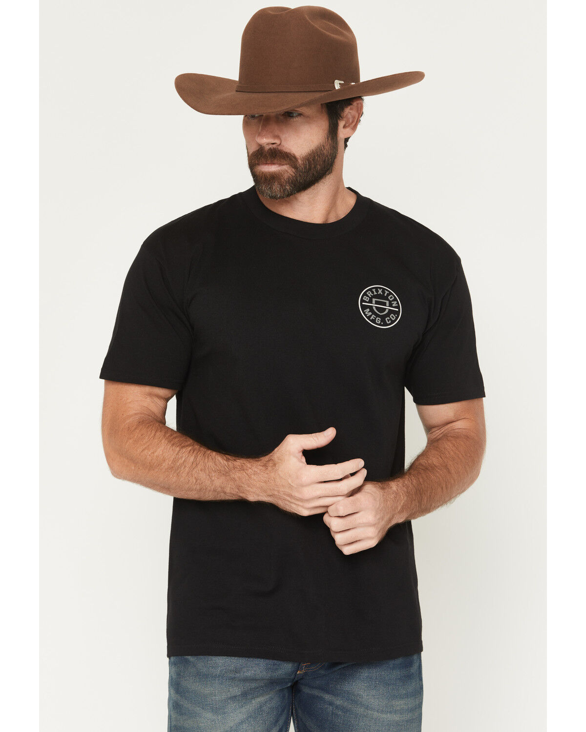 Image #2 - Brixton Men's Crest II Logo Short Sleeve Graphic T-Shirt, Black, hi-res