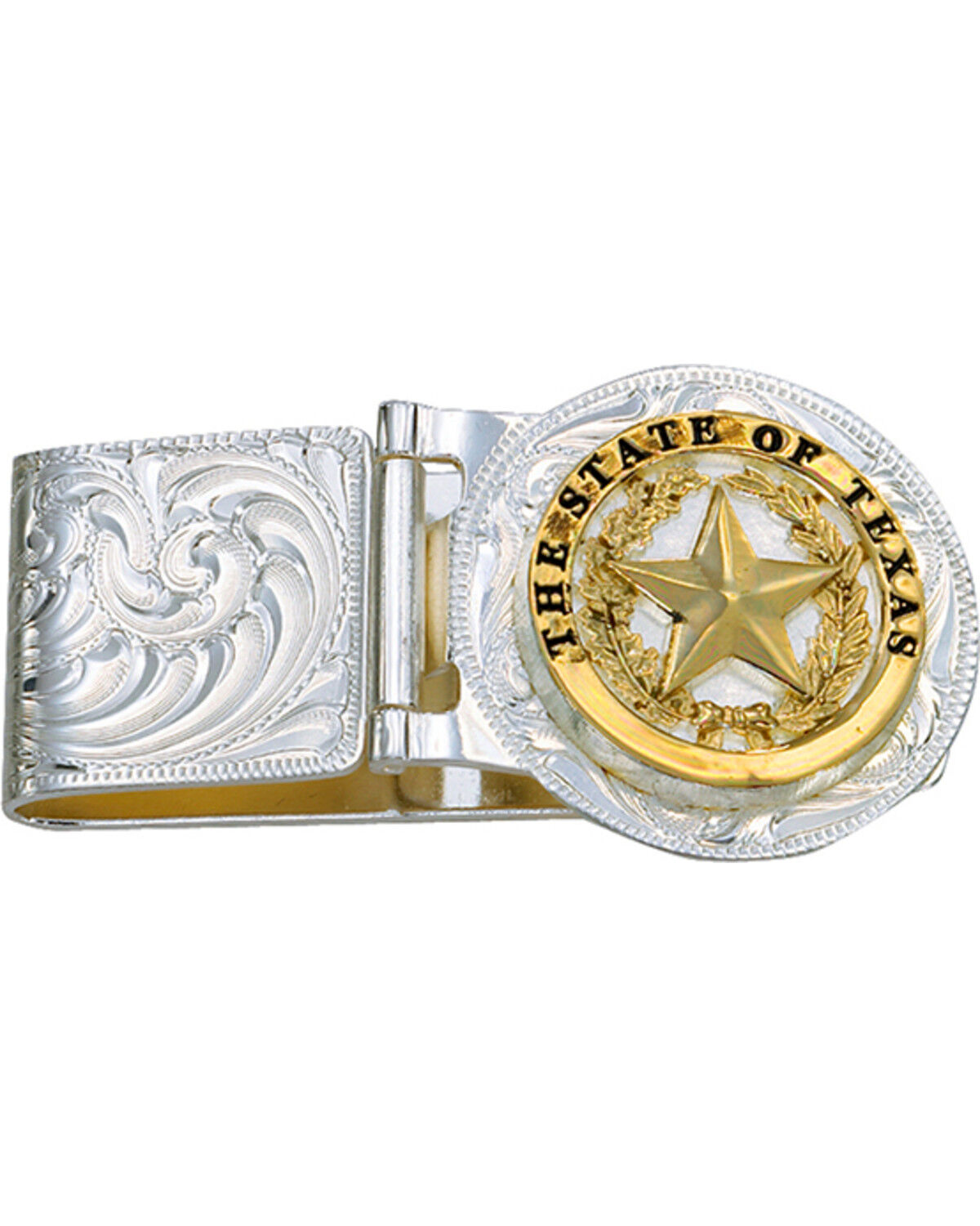 Image #1 - Montana Silversmiths Texas Star Hinged Money Clip, Silver, hi-res