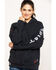 Ariat Women's FR Primo Fleece Logo Hooded Sweatshirt, Black, hi-res