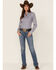 Cinch Women's Tile Print Long Sleeve Button Down Western Shirt, Purple, hi-res