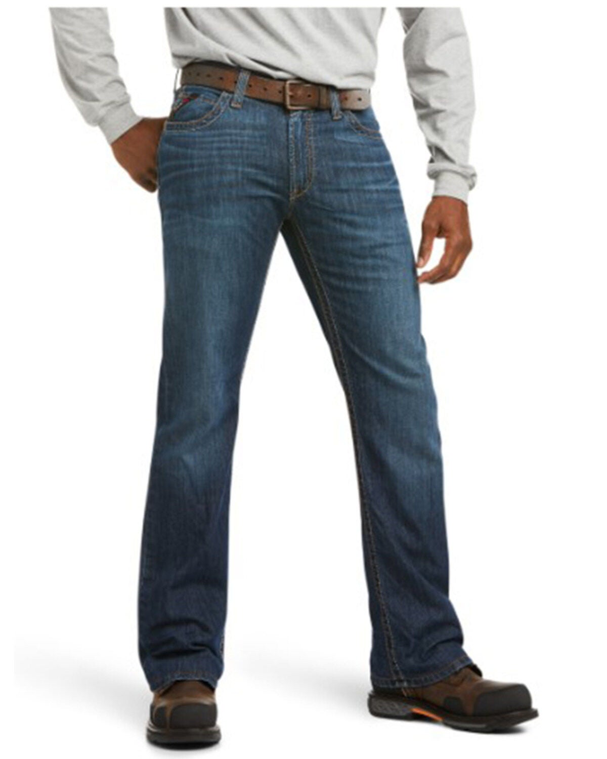 Ariat Men's FR M4 Jett Duralight Low Stretch Boot Work Jeans - Big, Indigo, hi-res