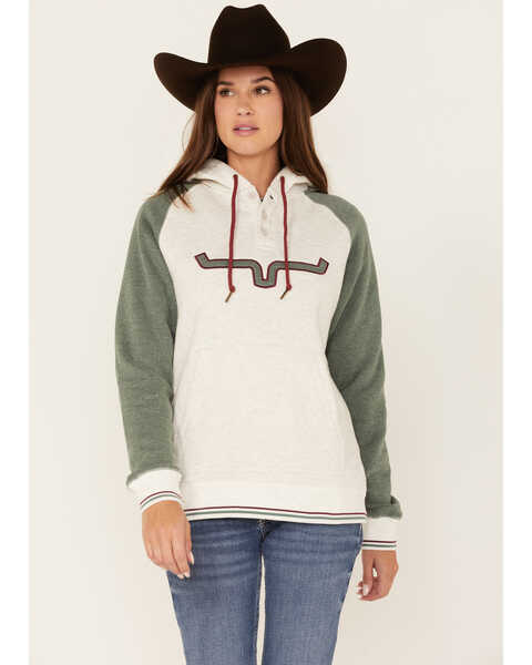 Kimes Ranch Women's Boot Barn Exclusive Amigo Logo Hooded Pullover, Olive, hi-res
