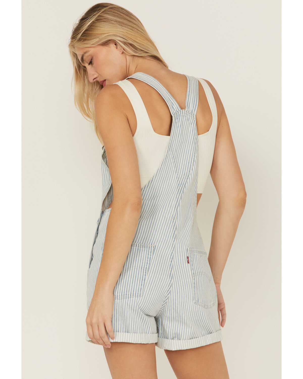 Image #4 - Levi's Women's Landy Women Striped Print Vintage Shortalls, Light Wash, hi-res