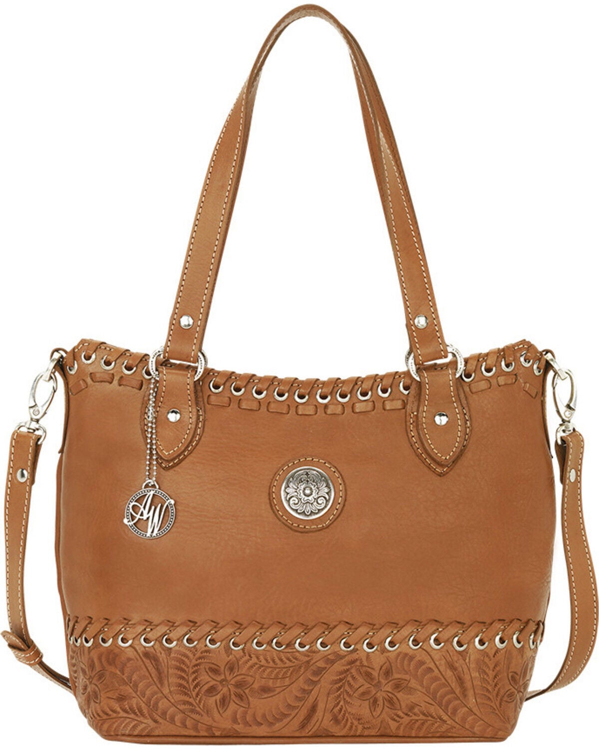 American West Women's Harvest Moon Bucket Tote, Tan, hi-res