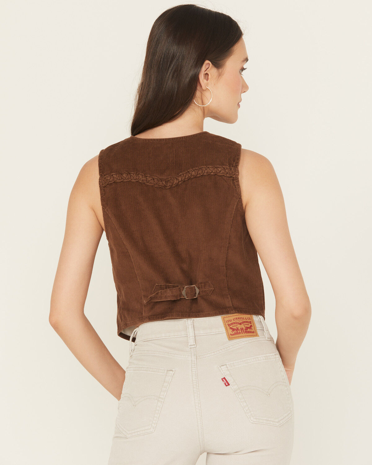 Image #4 - Levi's Women's Premium Braided Carafe Vest, Brown, hi-res