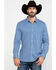 Scully Signature Soft Series Men's Geo Print Long Sleeve Western Shirt , Blue, hi-res