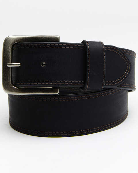 Image #1 - Hawx® Men's Black Contrast Stitch Belt, Black, hi-res