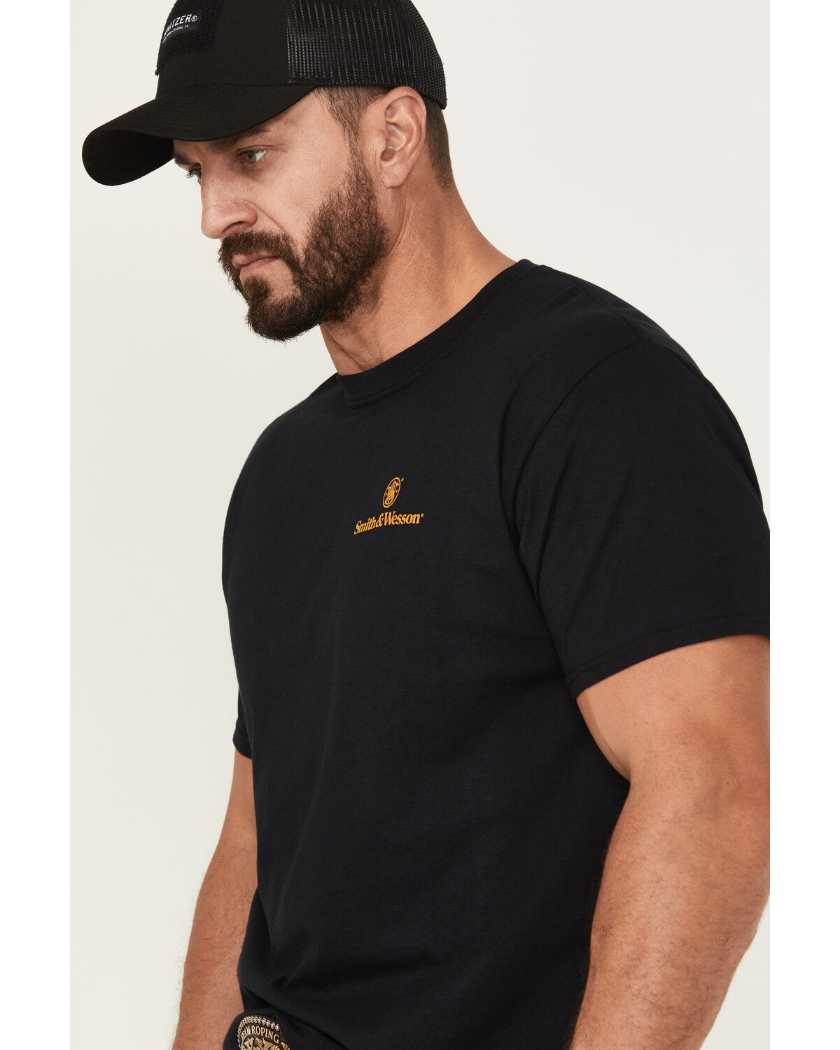 Image #3 - Smith & Wesson Men's Vintage Western Sign Logo Short Sleeve Graphic T-Shirt, Black, hi-res
