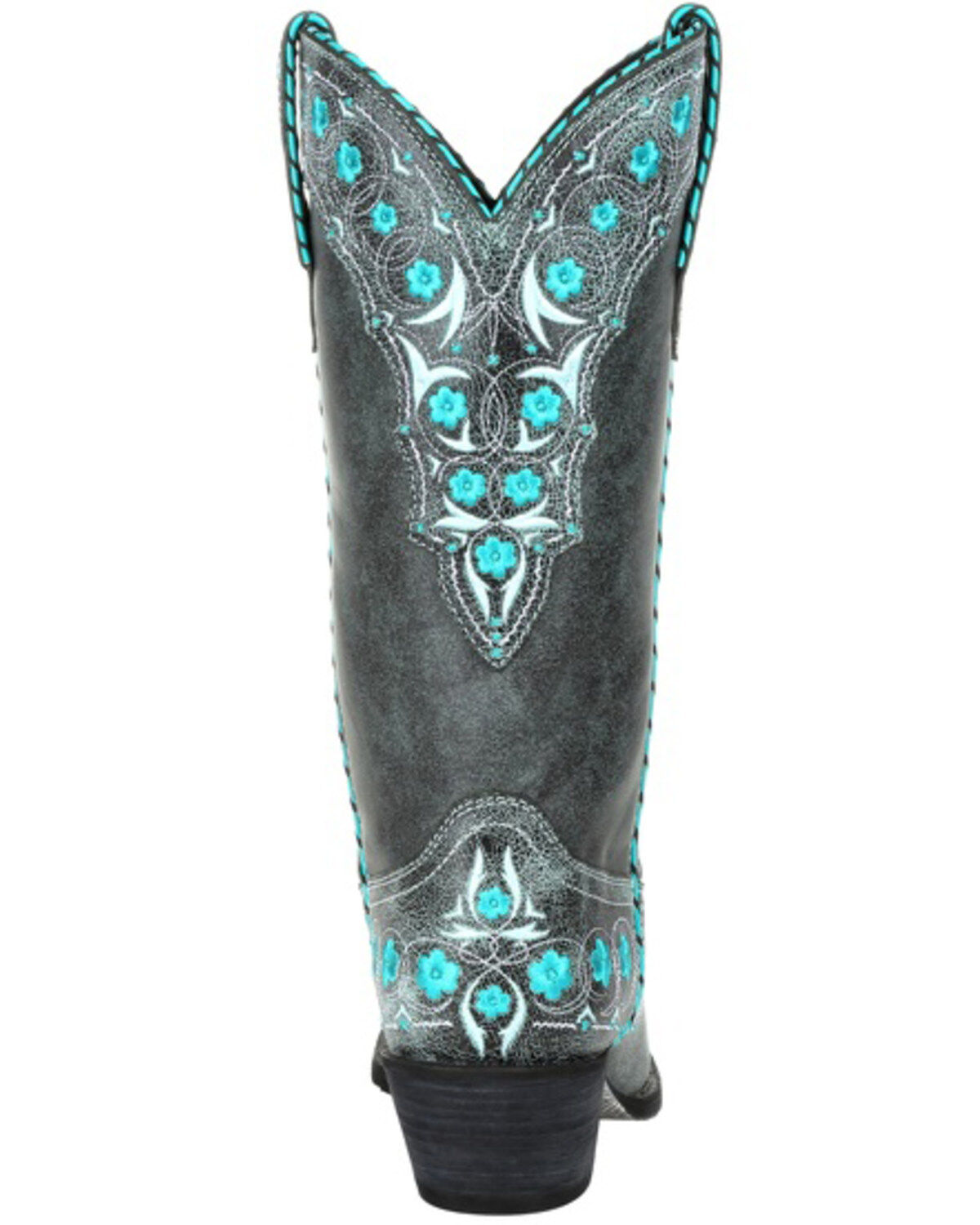 Image #4 - Durango Women's Crush Blue Floral Western Boots - Snip Toe, , hi-res