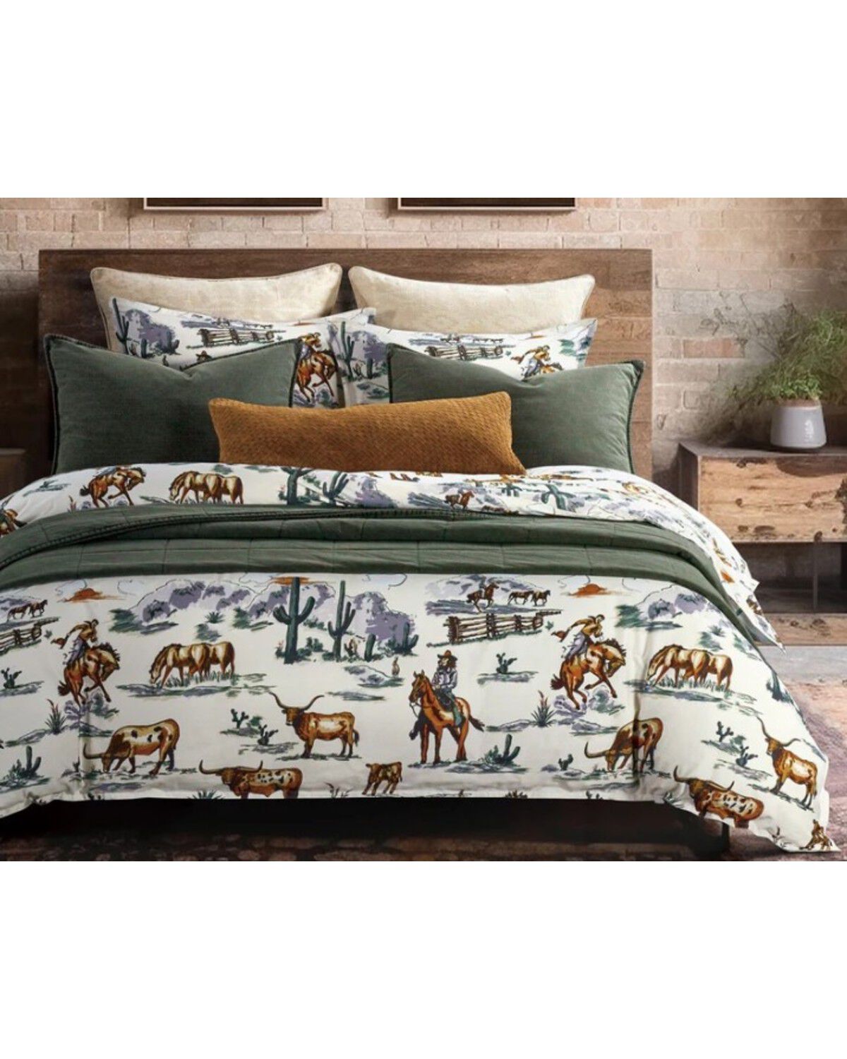 HiEnd Accents 3pc Ranch Life Reversible Duvet Cover Bedding Set - Super Queen, Multi, hi-res