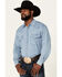 Resistol Men's Rawlins Denim Long Sleeve Snap Western Shirt, Indigo, hi-res