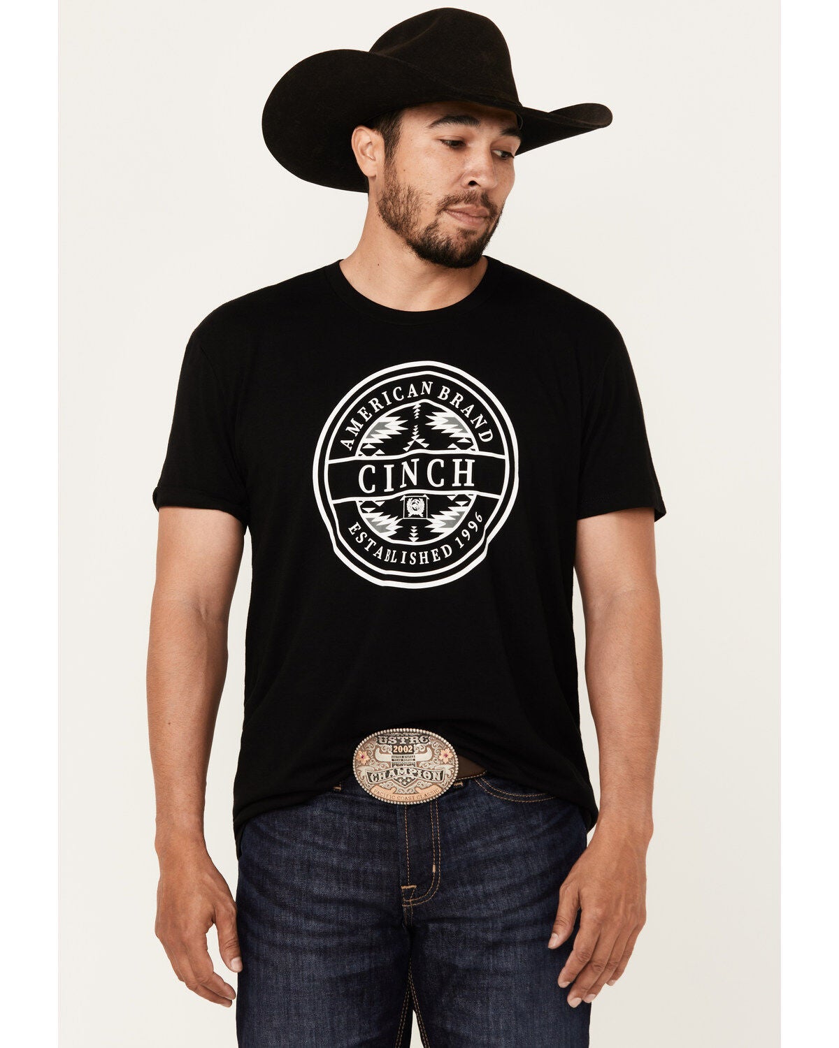 Cinch Men's Boot Barn Exclusive Logo Short Sleeve Graphic T-Shirt, Black, hi-res