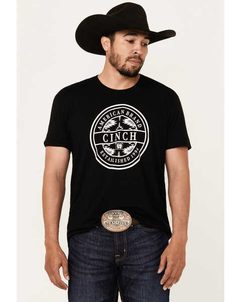 Cinch Men's Boot Barn Exclusive Logo Short Sleeve Graphic T-Shirt , Black, hi-res