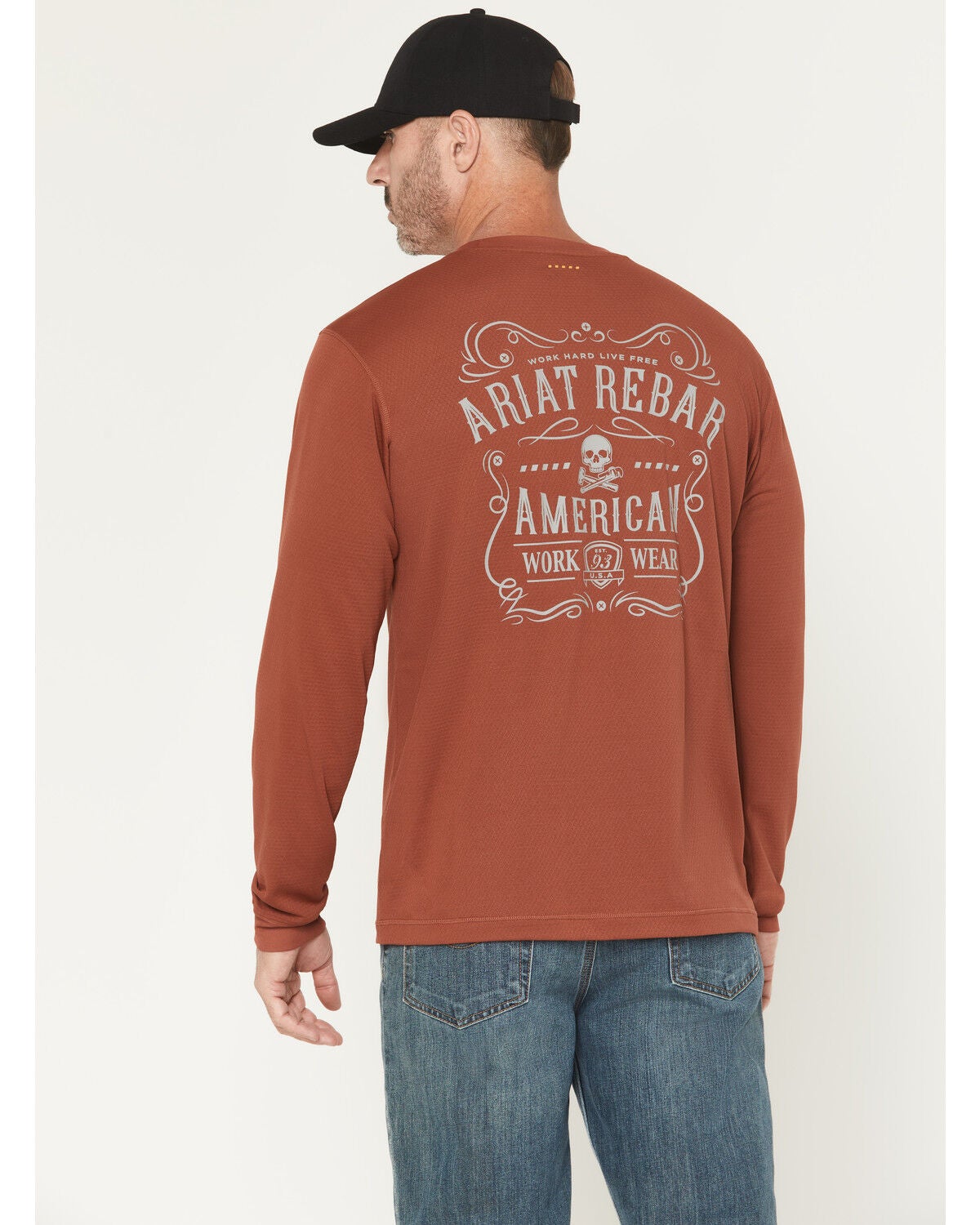 Ariat Men's Rebar Heat Fighter Long Sleeve Work Shirt, Rust Copper, hi-res