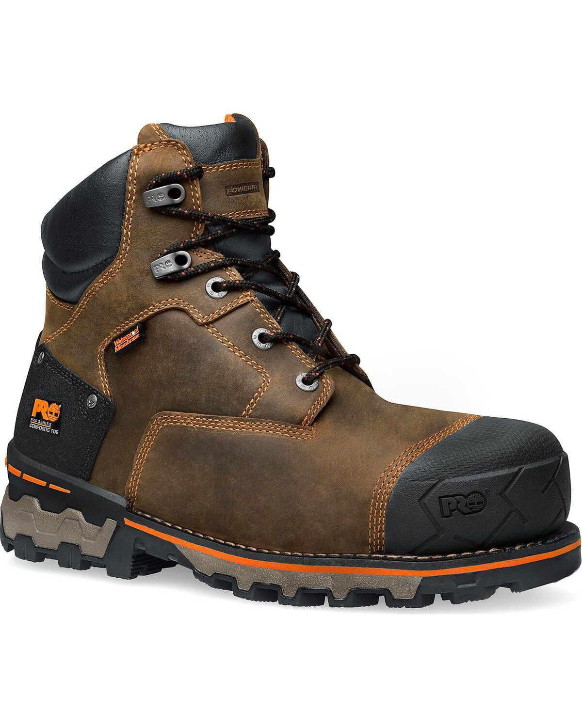 Image #1 - Timberland PRO Boondock Waterproof 6" Lace-up Work Boots - Composite Toe, Brown, hi-res