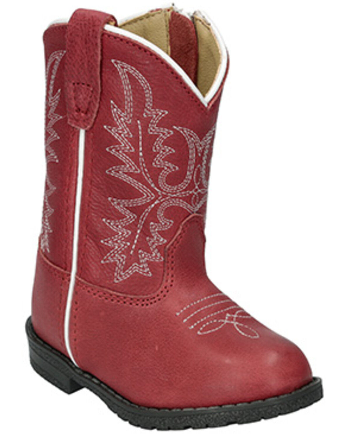Image #1 - Smoky Mountain Toddler Girls' Hopalong Western Boots - Round Toe, Red, hi-res