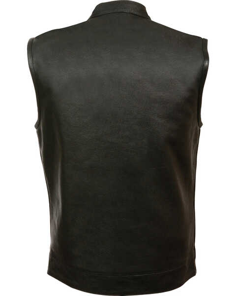 Image #2 - Milwaukee Leather Men's Open Neck Club Style Vest - 5X, Black, hi-res